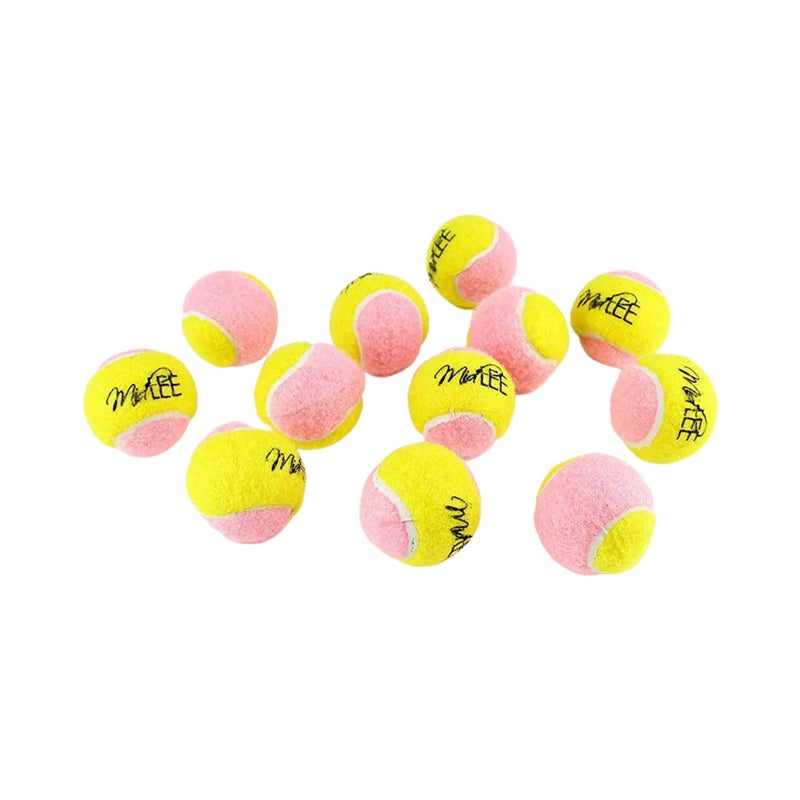 Midlee X-Small Dog Tennis Balls 1.5" Pack of 12- Puppy Mini Fetch Pet Little Tennis Balls -Yellow/Pink - Image 1